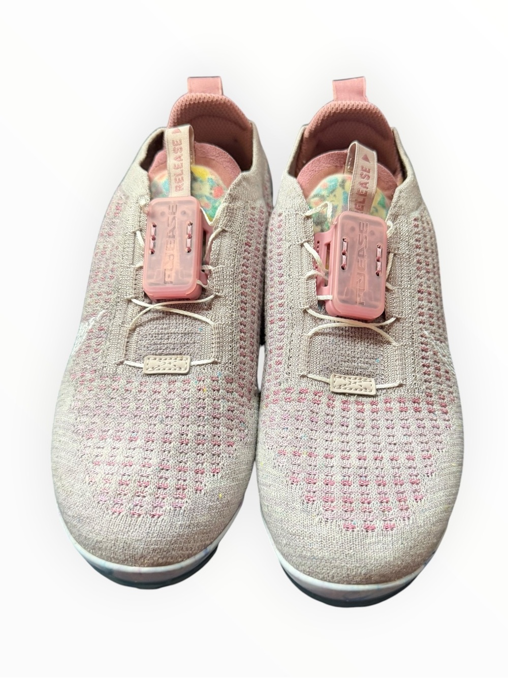Nike Women's Vapor Max Pink Knit Slip-On Sneakers with Dial Closure